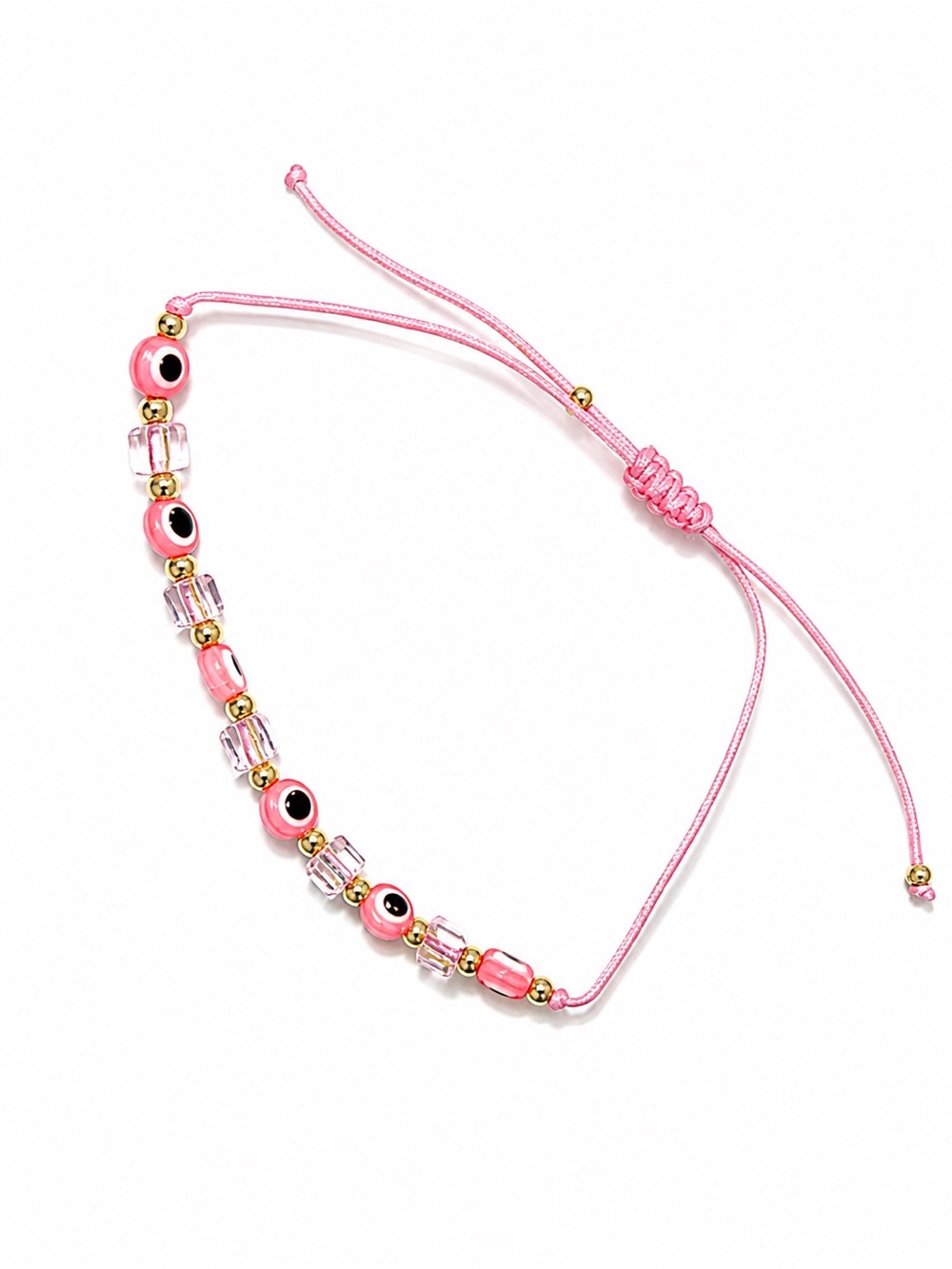 Pink Evil Eye Adjustable Bracelet #witch #occult